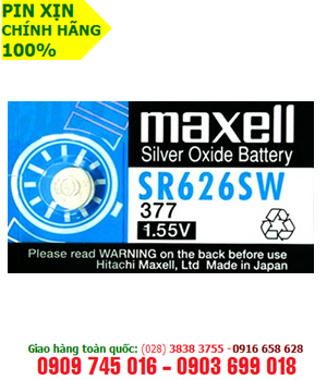Pin SR626SW - Pin 377; Pin Maxell SR626SW-377 silver oxide 1.55v Made in Japan